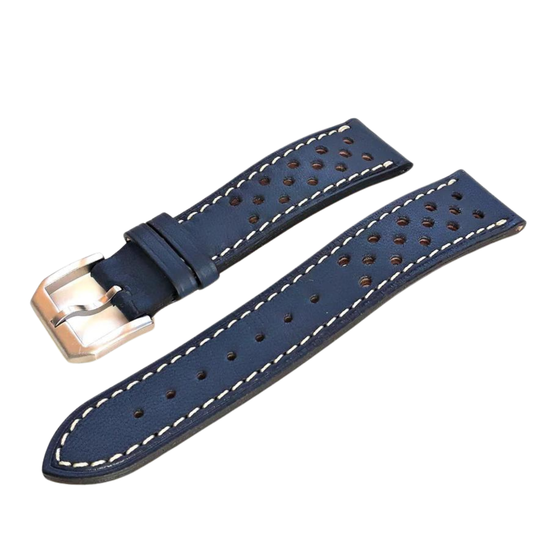 Correa de reloj de cuero artesanal Nappa Monza Sport Azul
