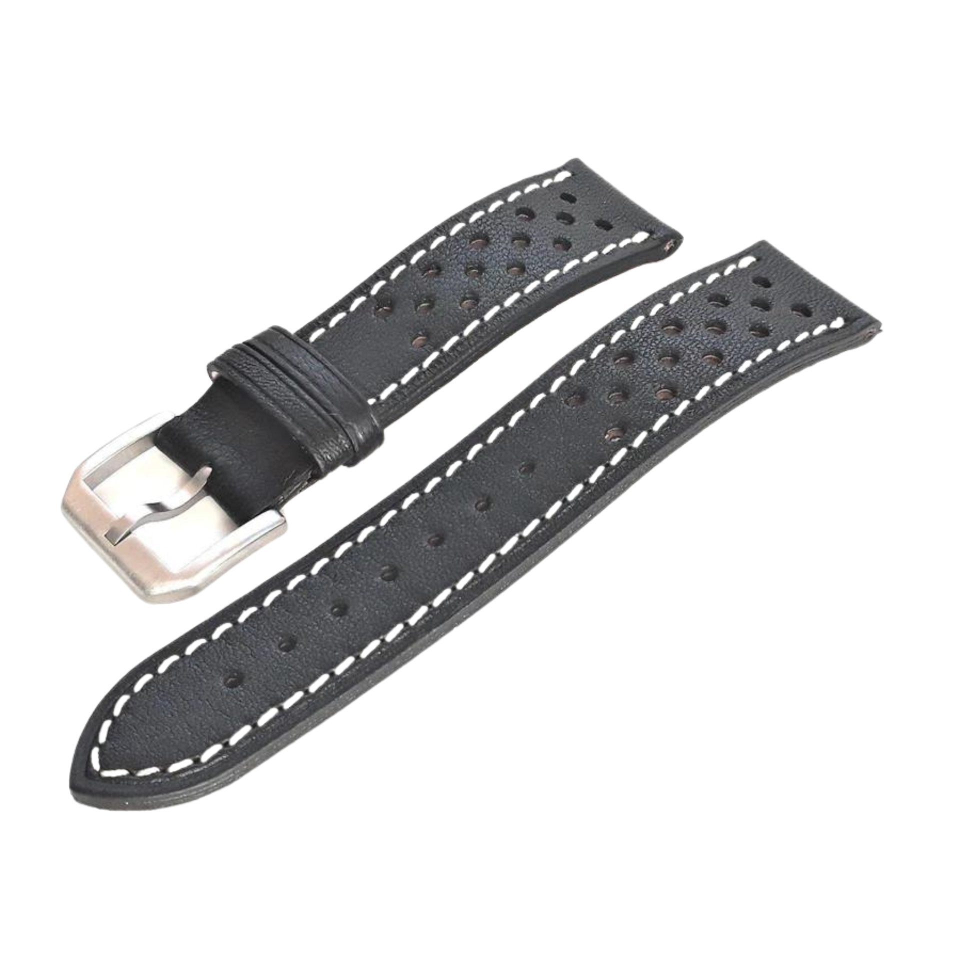 Correa de reloj de cuero artesanal Nappa Monza Sport Negro
