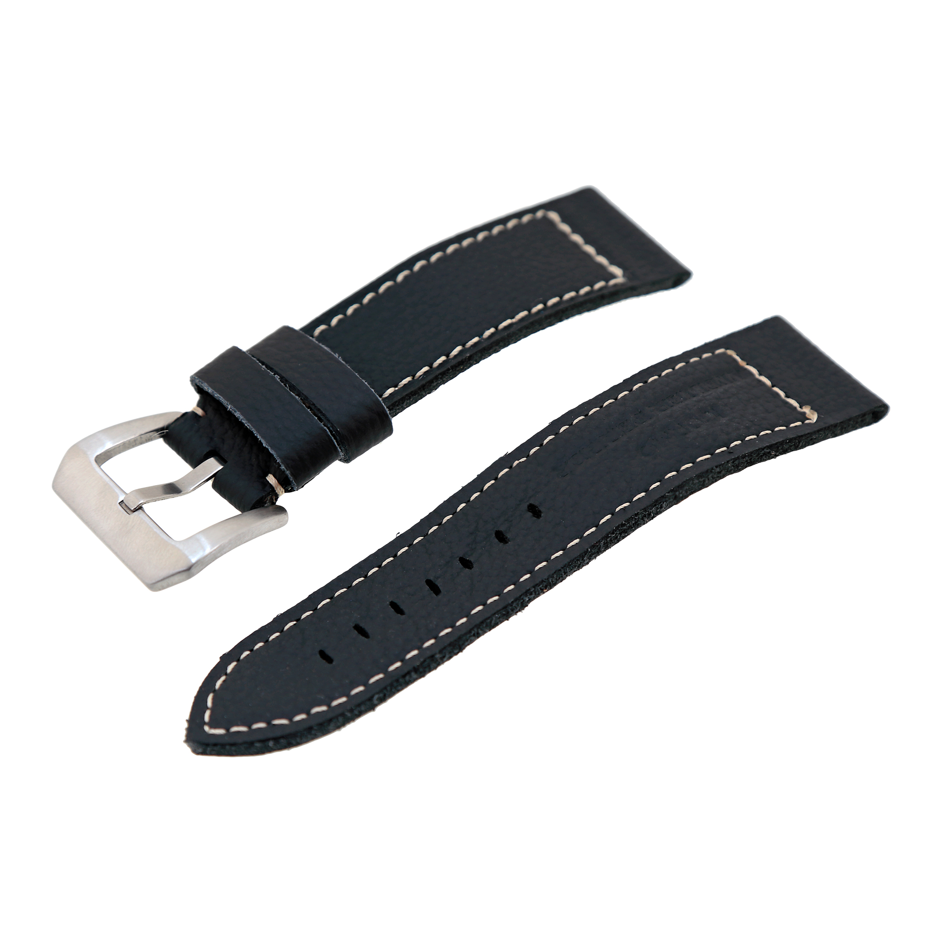 Correa de reloj de cuero PAM Noir. Hecha en España