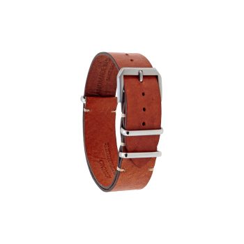 Correa de reloj NATO Vintage con cuero ciervo rojo francés