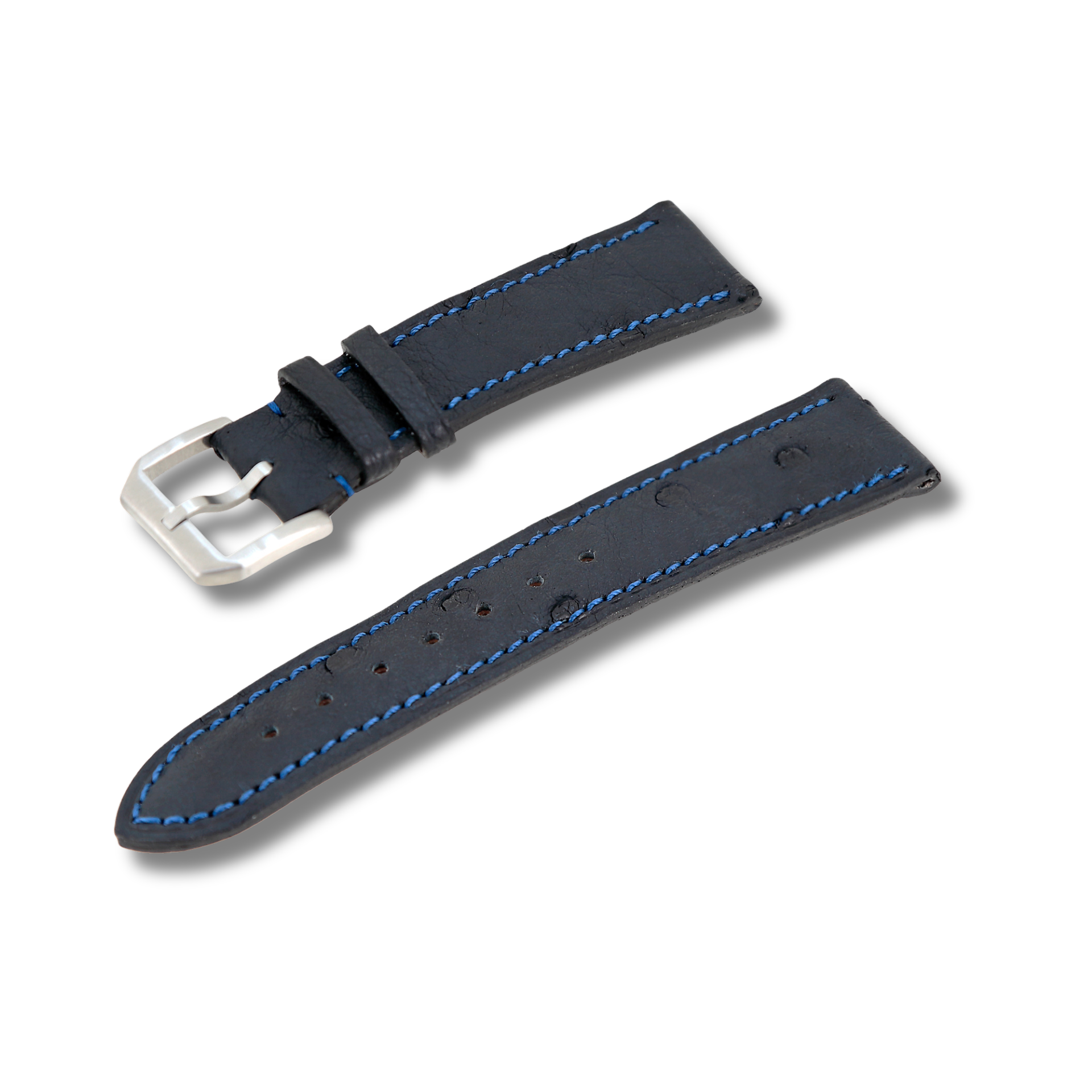 Correa reloj cuero avestruz exotica igormo 500060 Azul