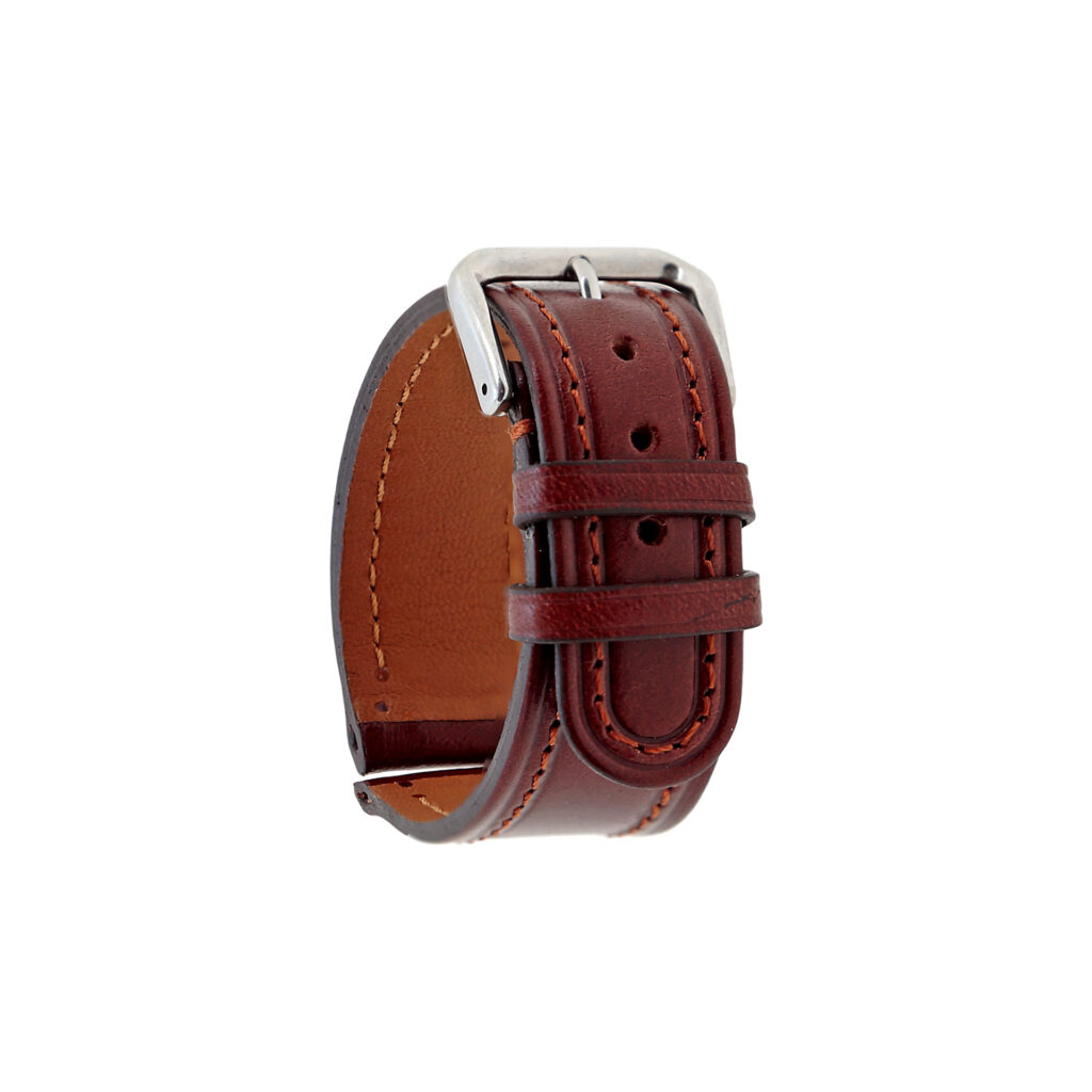 Correa reloj de cuero de vaquetilla francés de curtición vegetal artesanal para reloj Omega Speedmaster
