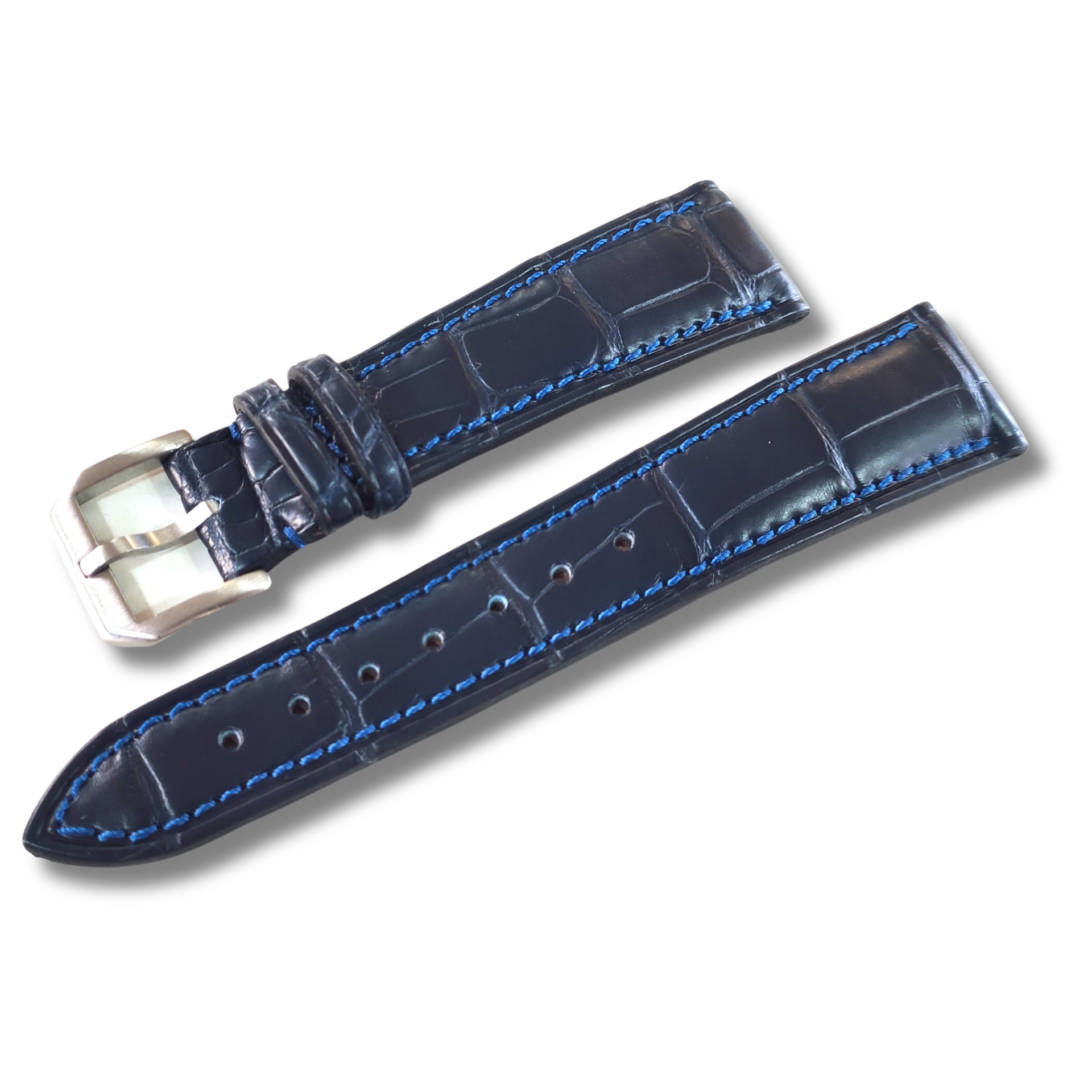 Correa de reloj Alligator Louisiana azul mate IGORMO