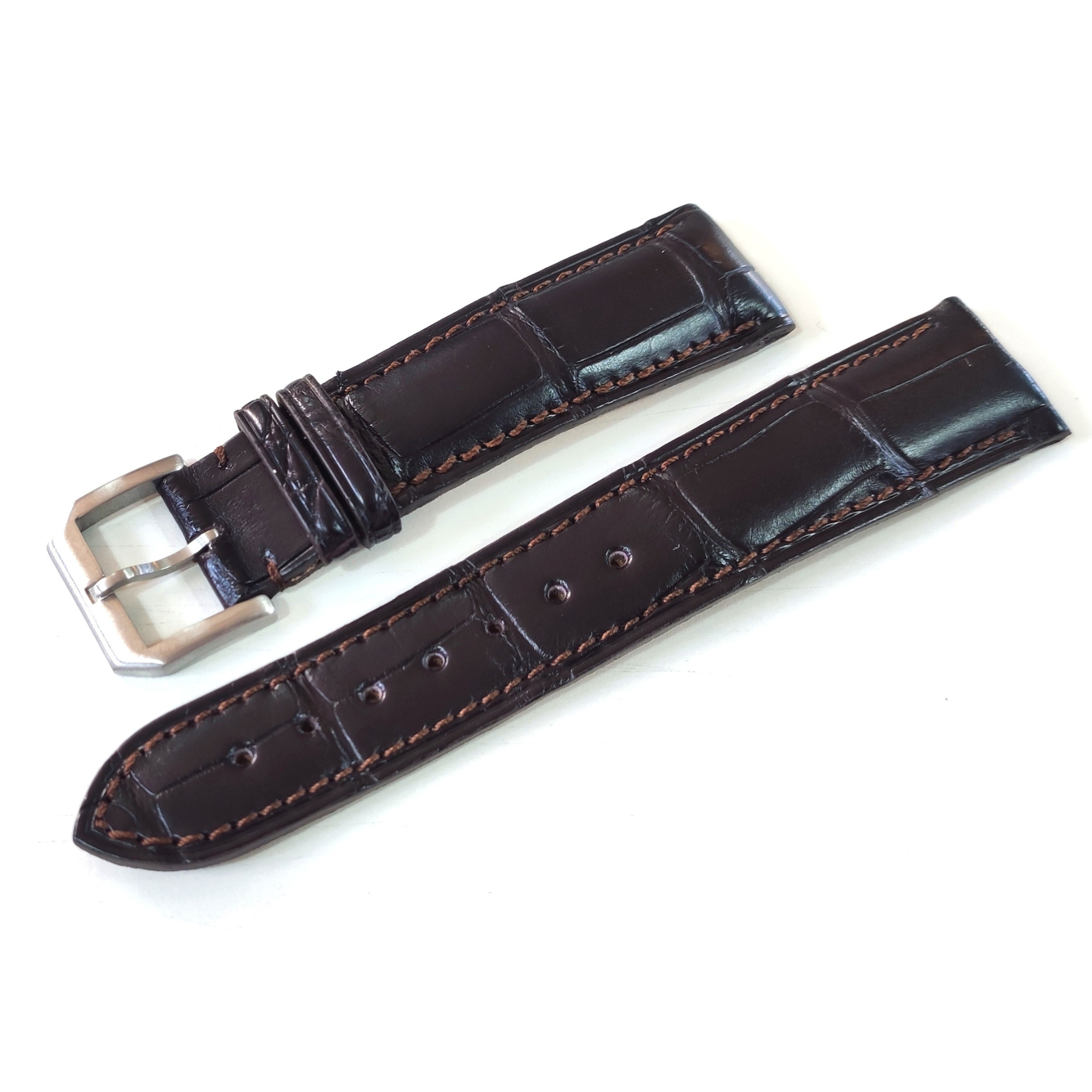 Correa de reloj Alligator Louisiana marrón oscuro mate IGORMO