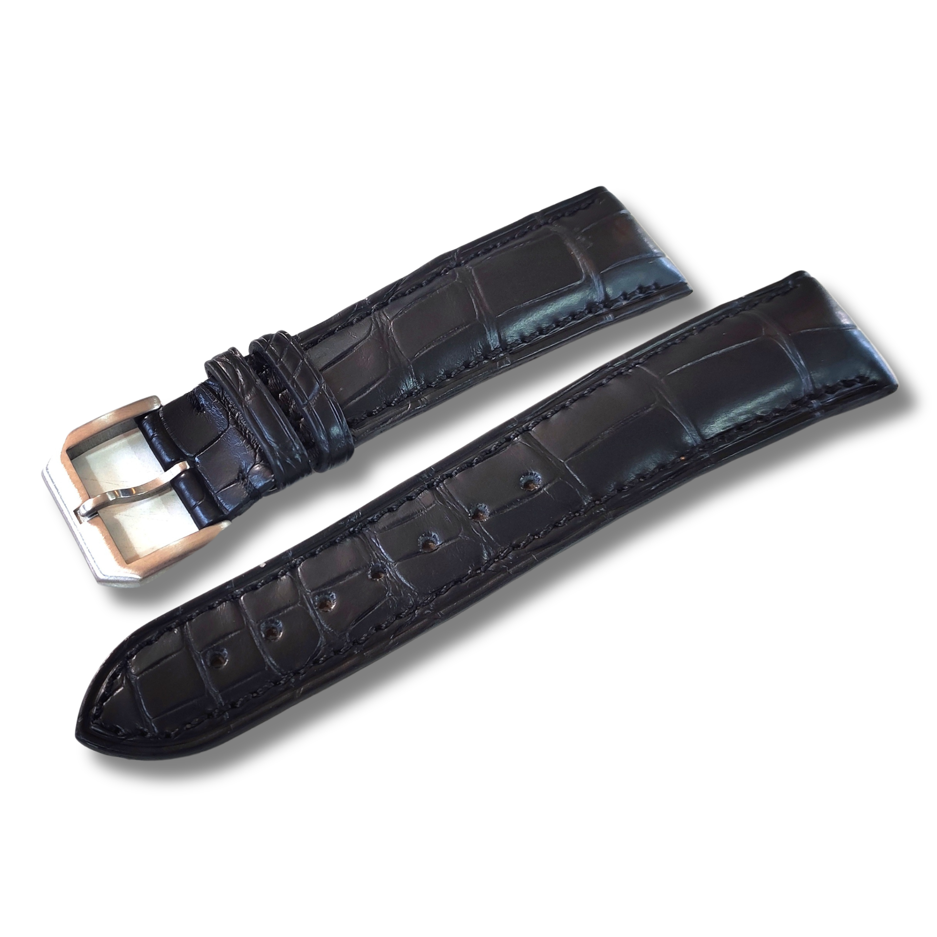 Correa de reloj Alligator Louisiana negro mate IGORMO